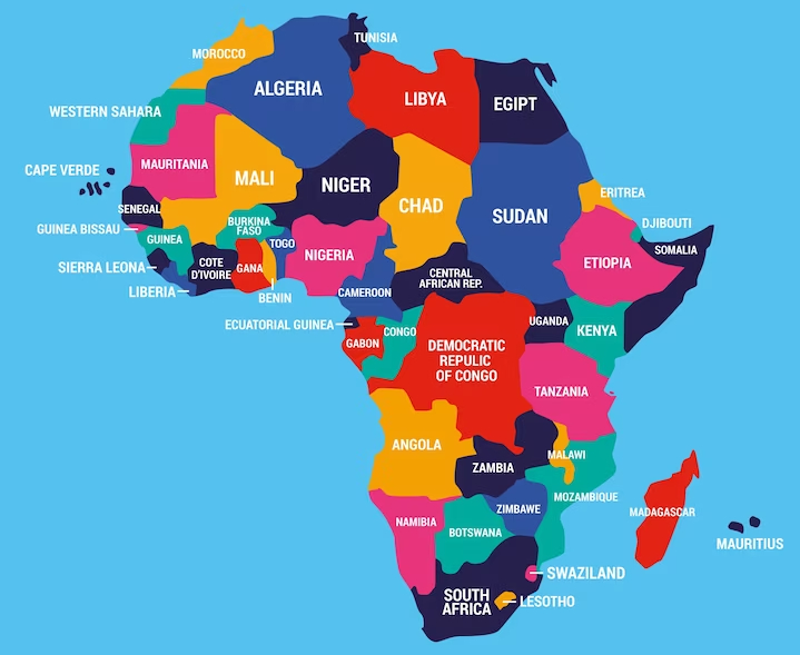Mapa Continente Africano