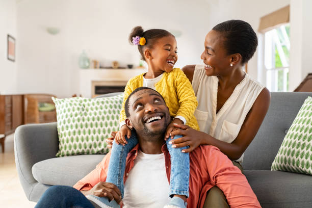 Família negra feliz