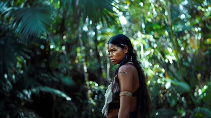Mulher indígena floresta